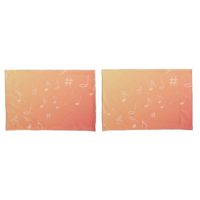 Pfirsich-Musik Kissenbezug (Vorderseite-Set)