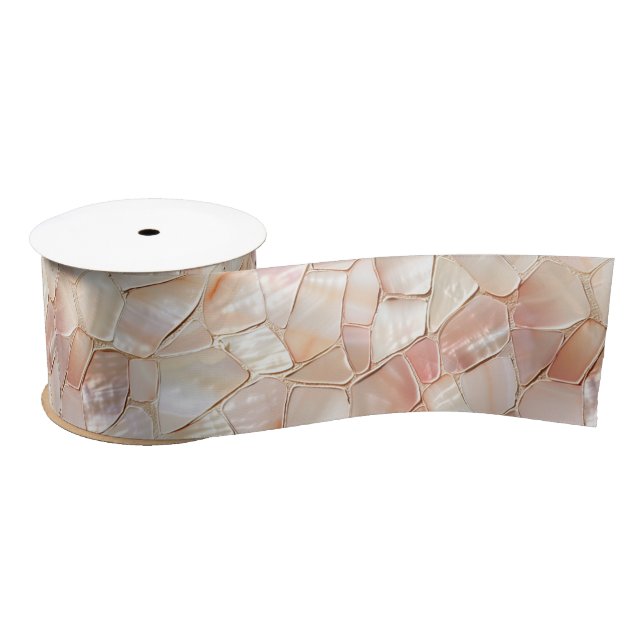Pfirsich-Mutter von Pearl Mosaic Satinband (Spule)