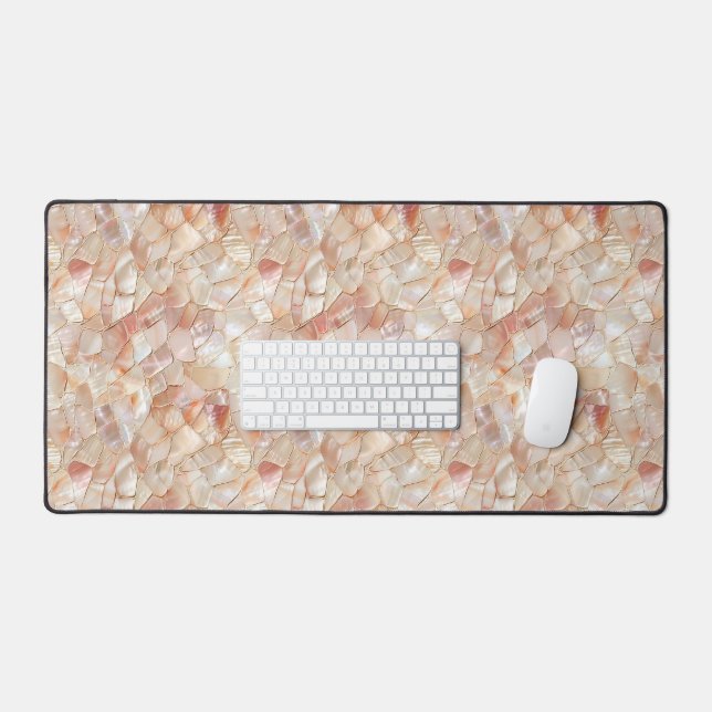 Pfirsich-Mutter von Pearl Mosaic Schreibtischunterlage (Tastatur & Maus)