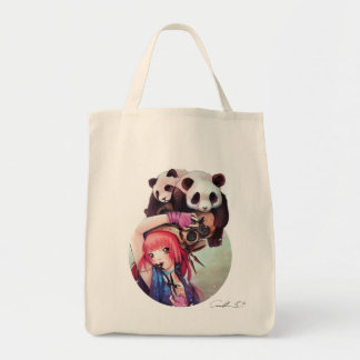 Pfirsich Ninja Panda-Lebensmittelgeschäft-Tasche Tragetasche