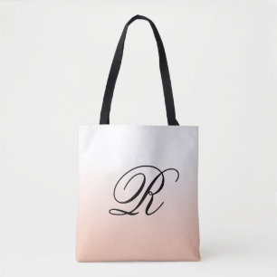 Pfirsich Ombre über jede Farbe mit Monogramm Tasche