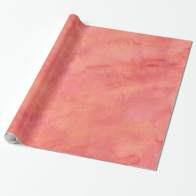 Pfirsich-orange Aquarell-Beschaffenheits-Muster Geschenkpapier (Ungerollt)