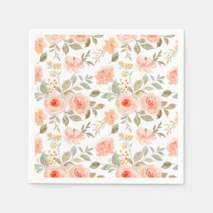 Pfirsich-Orange-Blumen-Papier-Servietten, Botanisc Serviette