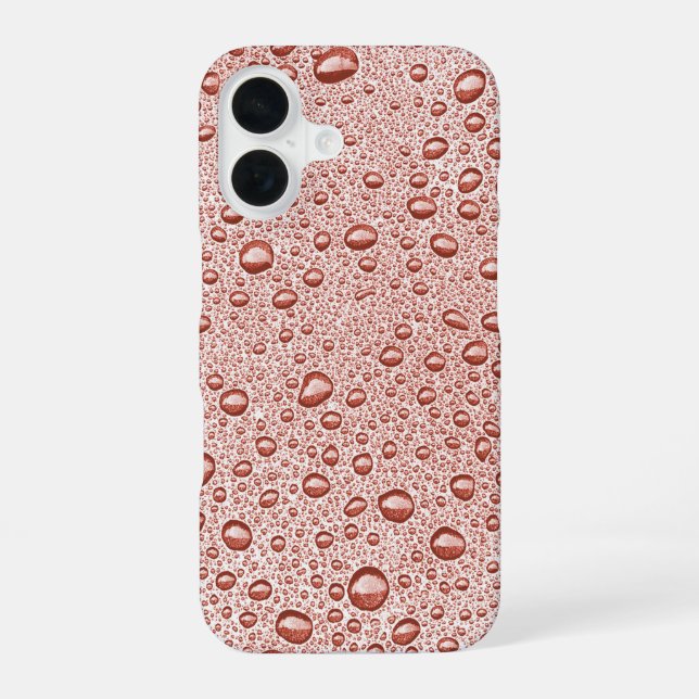 Pfirsich orange Wassertropfen iPhone 16 Hülle (Rückseite)