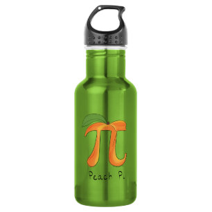 Pfirsich-Pi-Symbol-Mathe-Lehrer Edelstahlflasche