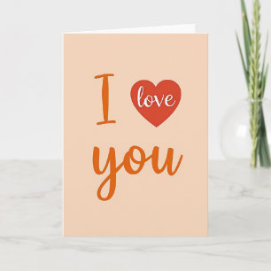 Pfirsich Romantische Liebe Herz Karte