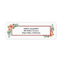 Pfirsich-Rosa-Burgunder-Rücksendeetikett