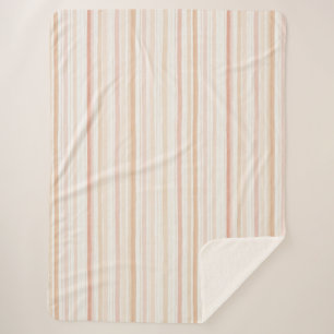 Pfirsich-Rosa-Creme-Streifen Sherpadecke