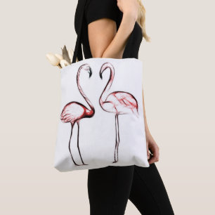 Pfirsich Rosa Flamingos Flamingo Tropisch Tasche