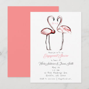 Pfirsich Rosa Flamingos Flamingo Verlobung Duschfe Einladung