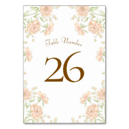 Pfirsich-Rosa-Hochzeit Tischnummer