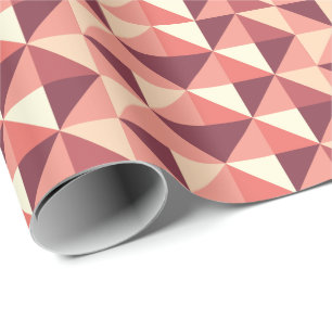 Pfirsich Rosa Lila Dreieck Geometrisch Geschenkpapier