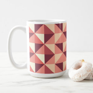 Pfirsich-Rosa-Lila-Dreieck-Geometrisches Muster Kaffeetasse