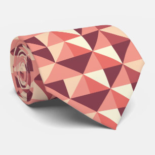 Pfirsich-Rosa-Lila-Dreieck-Geometrisches Muster  Krawatte