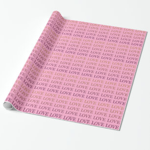 Pfirsich Rosa Ombre Love Brautparty Geschenkpapier