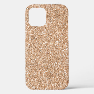 Pfirsich-Roségold-Wangenrot Glitter Glanz iPhone 12 Hülle