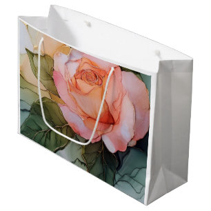 Pfirsich-Rosen-Blumen-Braut-Party Große Geschenktüte