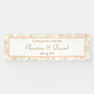Pfirsich-Rosen-Hochzeit Banner