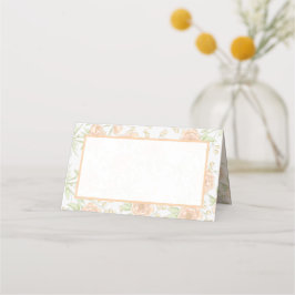Pfirsich-Rosen-Hochzeit Platzkarte