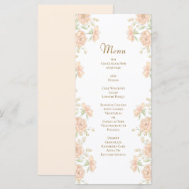 Pfirsich-Rosen-Hochzeitsmenüs Menükarte