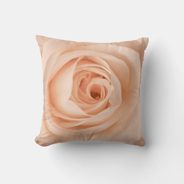 Pfirsich-Rosen-Kissenkissen Kissen (Vorderseite)