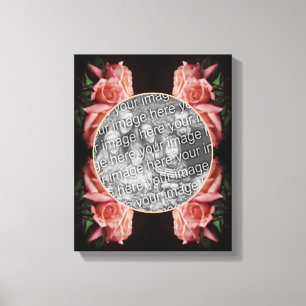 Pfirsich-Rosen-Vintage - Erstelle Dein eigenes Fot Leinwanddruck