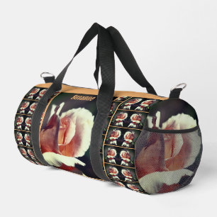 Pfirsich-Rospen-Blumen-Spiegel-Muster personalisie Duffle Bag