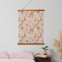 Pfirsich-Sakura-Zweige Weiße Botanische Blumen