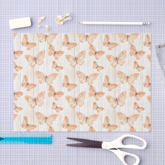 Pfirsich Schmetterlinge Geburtstag Seidenpapier (Handwerk)