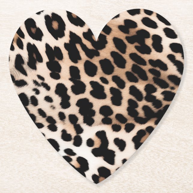 Pfirsich Schwarz Creme Leopard Weihnachten Untersetzer (Vorderseite)