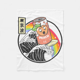 Pfirsich-Soda-Surfen-Kanagawa-Welle-Japan-Anime-Va Fleecedecke