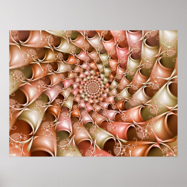 Pfirsich-Spirale mit Sahne Poster (Vorne)