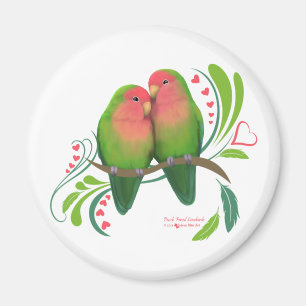 Pfirsich stellte Liebe-Vögel gegenüber Magnet