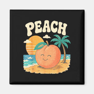 Pfirsich Strand Sommer Retro süße Frucht Sonnenunt Magnet