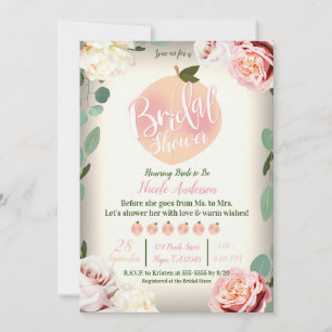PFIRSICH SÜDSTAATEN CHARME FLORALE HOCHZEITSPARTY EINLADUNG