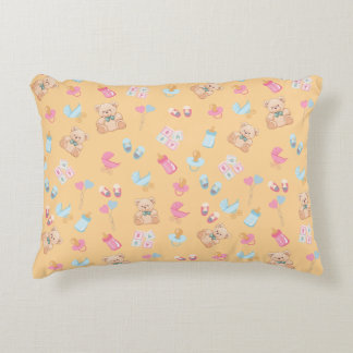 Pfirsich-Teddy-Kinderzimmer-Kissen Dekokissen