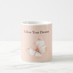 Pfirsich-Träume Schmetterling Kaffeetasse