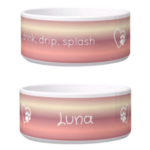 Pfirsich 'Trink-Tropf-Spritz' Hundename-Schale Napf