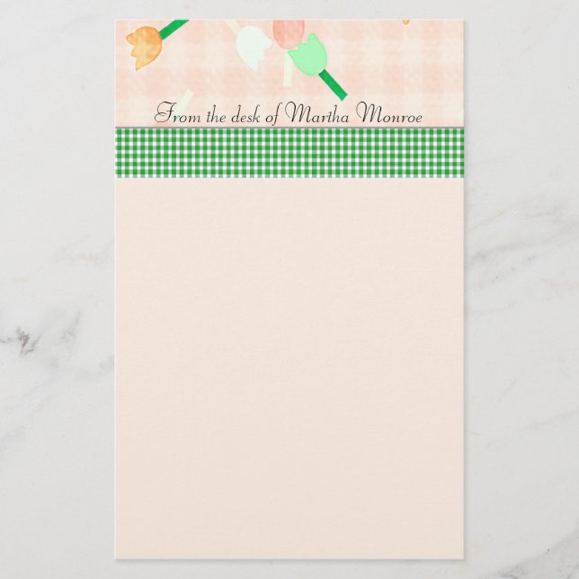 Pfirsich-Tulpe-Briefpapier Briefpapier (Vorderseite)