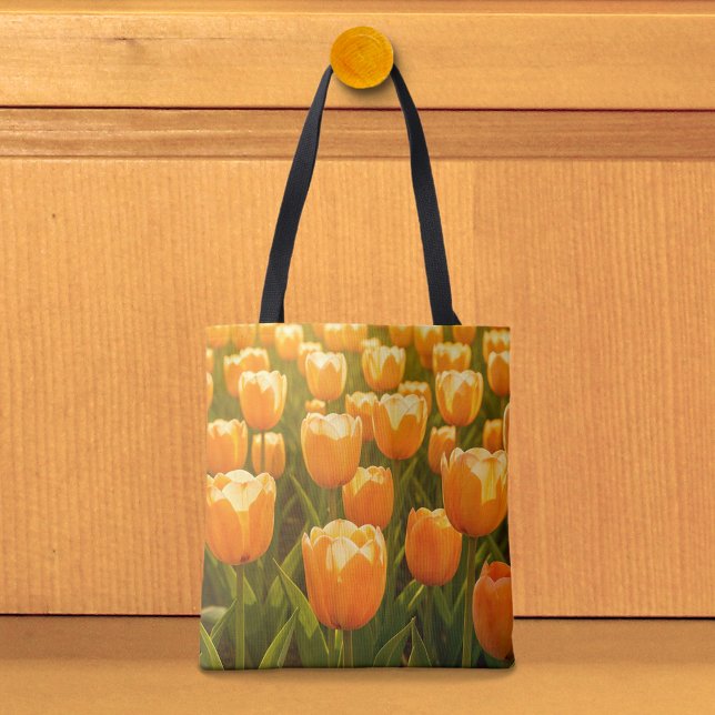 Pfirsich-Tulpen-Tasche Tasche (Tote bag with peach tulips)