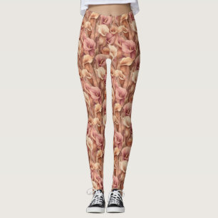 Pfirsich Turnhalle Kleidung Calla-Lilien Blumen Ab Leggings