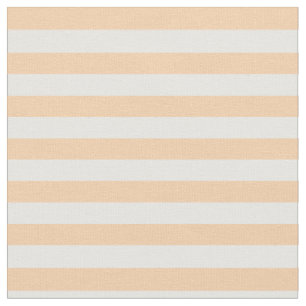 Pfirsich u. Weiß Striped Stoff