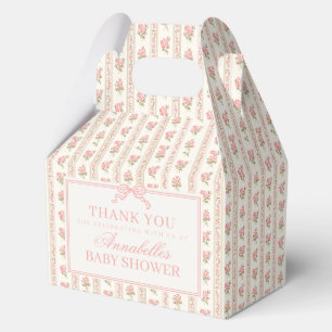Pfirsich- und Beigefarbene Fancy-Floral-Babyshower Geschenkschachtel