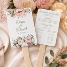 Pfirsich und Blush Pink Blues Hochzeitsprogramm