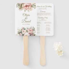 Pfirsich und Blush Pink Blues Hochzeitsprogramm Fächer
