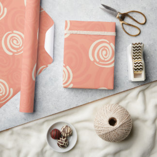 Pfirsich- und Cremepapier für Wirbel Geschenkpapier