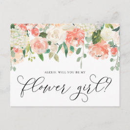 Pfirsich und Elfenbein Blume werden Sie mein Blume Postkarte