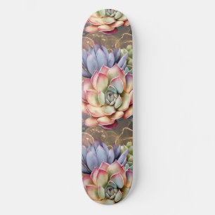 Pfirsich und Gray Succulents Skateboard