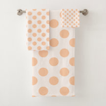 Pfirsich und helles Pfirsich-Polka-Punkt-Muster