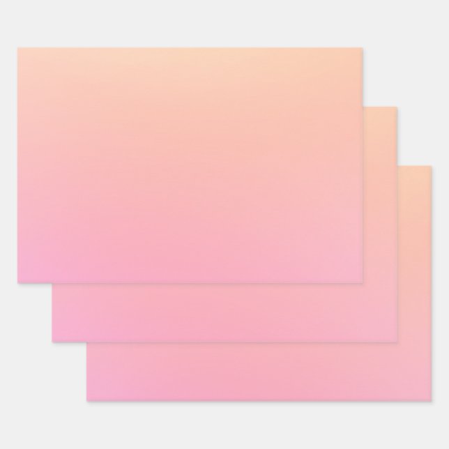 Pfirsich und rosa Farbverlauf Geschenkpapier Set (Set)